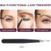 FADVAN Pink Stainless Steel Lash Applicator Tool Set - 2 Pcs Cluster Lash Tweezers with Eyebrow Tweezers for DIY Eyelash Extensions - Buy Online on SooperMarket.com