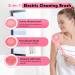 SUUWEE Electric Silicone Body Brush Set with 3 Heads | USB Rechargeable Shower Scrubber for Deep Cleaning | Long Handle for Women Men | Pink - Buy Online on SooperMarket.com