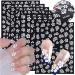 8 Sheets Flowers Nail Stickers - White Flower Nail Decals 3D Self Adhesive Nail Art Supplies White Floral Cherry Blossoms Floret Five Petaled Nail art Designs for DIY Nail Decoration Accessories Craft
