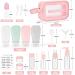 Buy Noideeer 18-Piece Silicone Travel Bottle Set - TSA Approved for Shampoo & Lotion - Pink with Labels & Transparent Bags - Buy Online on SooperMarket.com