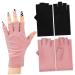 FOYTOKI 2 Pairs UV Gloves Gloves for Gel Nails Nail Gloves Fingerless Gloves Manicure Gloves Nail Art Accessory Nail Art Supplies Nail UV Rays Gloves
