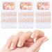 72 pieces French artificial nails 12 different sizes short medium -sized false nails fake acrylic fingernails with nail files stick and cotton pad for nail decorations naked color