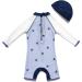 BONVERANO Baby Boys Swimsuit UPF 50+ with Sun Hat - 3 Months Purple - Buy Online on SooperMarket.com