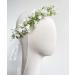 June Bloomy Bridal Flower Crown - Rose Floral Headband for Women - Maternity Photo Prop/Baby Shower - White Leaf Hair Wreath - Buy Online on SooperMarket.com