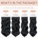 4PCS 22 Inch Curly Jet Black Hair Extensions - Synthetic Fiber Hair Pieces for Women - Full Head Wavy Clip in Extensions - Buy Online on SooperMarket.com