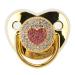 Heart-Shaped Baby Pacifier Nipple with Rhinestones - Safe & Flexible Gold Design for International Shipping - Buy Online on SooperMarket.com