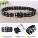 XZQTIVE Double Grommet PU Leather Belt | Wide 1.5 Inch | 01 Black | Fits 22-35inch Pants | Unisex Punk Metal Jean Belt - Buy Online on SooperMarket.com