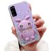Tivenfezk Nadoli for Samsung Galaxy S20 Fe Hase Hidden Stand Shell caricature glitter rabbits stand Soft silicone bling cell phone case transparent protective cover samsung galaxy s20 fe purple