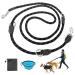 Anevios adjustable dog leash 3m reflective double linen nylon multifunctional dog leash rehabilitation leash double linen with 2 carabin hooks and 3 rings for large and medium -sized dogs
