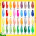 Lavender Violets 42 Piece Gel Nail Polish Set with Fluorescent Finish - UV/LED Soak-Off Formula - Includes Glossy, Matte, Diamond, and Glow in the Dark Top Coats - Full Range Shades - C955 Sunflowers - Buy Online on SooperMarket.com