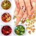 Thanksgiving Decor4 Colors Maple Leaf Nail Art Sequins Maple Leaf Nail Glitters Stickers Autumn Nail Sequins for Nail Art - Buy Online on SooperMarket.com