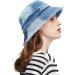 GuanGu Washed Denim Bucket Hat for Women & Men | Packable Summer Sun Hat for Travel | Blue Denim | Small-Medium - Buy Online on SooperMarket.com