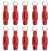 TSV 10 PCS Heavy Tension Snap Release Clips, Heavy Tension Snap Padded Release Clips with Key Ring, Downriggers Outrigger Release Clips Line Clip for Planer Board Offshore Trolling Fishing Kite, Red
