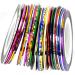 10 Mixed Color Nail Art Narrow Line Striping Tape Sticker DIY Nail Tip Decorations Adhesive Nail Striping Stickers Fashion Design
