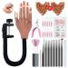 Saviland Practice Hand for Acrylic Nails  Flexible Moveable Fake Hands  Manicure Trainng Hand Nail Kit for Beginners  Movable Nail Maniquin Hand with 200PCS Nail Tips  Nail Glues  Brush and Clipper A1-Practice Hand