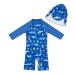 upandfast Baby Boy Swimwear Infant One Piece Zip Swimsuit UPF 50+ Sun Protection Toddler Bathing Suit with Sun Hat 9-12 Months Blue Shark