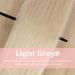 Vlasy Clip in Hair Extensions Human Hair 14 Inch Light Grey# - 7 Piece Seamless Thick Weft Real Hair Clips for Women -70g - Buy Online on SooperMarket.com