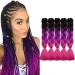 Tess Braids Extensions 60 cm 5 Pack Jumbo Braids Kanecalon Kunsthaar for the braid Box Braids hair extension braid 100g/bundle of ombre hair braids extension (5 piece-black/purple/pink) 60 cm (5 pieces) black/purple/pink