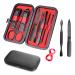 Manicure Set 8 in 1 Nail Clipper Set RedFlow Nail Clippers Fingernail & Toenail Clippers Manicure Tools Pedicure Tools Suitable for Travel Manicure Kit (Black)
