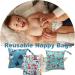 3 Pack Waterproof Wet Bag Set for Cloth Diapers - Reusable Nappy & Produce Bag Organizer with Handle, Zipper Pocket - Ideal for Travel, Beach, Gym - Blue - Buy Online on SooperMarket.com