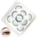 5 Pairs Manga Lashes with Glitter Colored Lashes Diamond Decorative 5 Colors Manga Lashes DIY Glitter Lashes Natural Look Japanese Eyelashes 1 Ounce (Pack of 1)