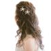 Barogirl Wedding Starfish Hair Pins Decorative Bridal Hairpin Set Beaded Hair Accessories Beach Wedding Hair Jewelry for Women and Girls 2 PCS (Silver)