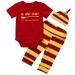 Baby Boys Girls Snuggle This Muggle Bodysuit and Striped Pants Outfit with Hat 12-18 Months Red