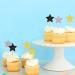 120 Pcs Star Cupcake Toppers Happy New Year Glitter Black Gold and Silver Star Cake Topper Picks Toothpick Toppers New Year Photo Props for New Year Party Supplies (Star) - Buy Online on SooperMarket.com