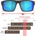QOOL TIMES Rectangle Polarized Fishing Sunglasses for Men and Women - Wood/White Blue Mirror - Buy Online on SooperMarket.com