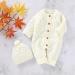 DovFanny Baby Romper Suit | Solid Color Knit Jumpsuit for Newborns | Winter Outfit with Hat (6-12 Months, White) - Buy Online on SooperMarket.com