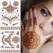 Brown Indian Style Henna Temporary Tattoos for Women - Waterproof Exquisite Designs for Body, Face, Arm Decor - 6 Sheets - Buy Online on SooperMarket.com