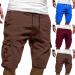 Men's Casual Cargo Shorts - Oversized Multi-Pocket Drawstring Shorts for Summer - Quick Dry, Blue, Size XL - Buy Online on SooperMarket.com
