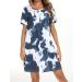 ENJOYNIGHT Women's Short Sleeve Nightdress - Tie Dye Nightshirt for Nursing and Breastfeeding in Navy - Buy Online on SooperMarket.com