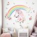 Wondever Large Rainbow Horse Flower Wall Decals for Girls Bedroom | Peel and Stick Kids Room Nursery Wall Art Stickers - Buy Online on SooperMarket.com