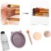 Makeup Brush Cleaner Kit 5 Pieces Textured Multifunctional Residue Removal Purple Makeup Brush Scrubber with Cosmetic Brush for Daily Use - Buy Online on SooperMarket.com