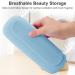 Travel Makeup Brush Holder | Silicone Portable Cosmetic Brushes Organizer with Built-in Cleaner | Upgrade Travel Essentials Case (Sky Blue - Buy Online on SooperMarket.com
