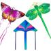Crogift 3 Pack Large Kites - Butterfly Delta Dragonfly - Easy to Fly for Adults and Kids - Outdoor Game Activities - Easter and Festival Gifts - Buy Online on SooperMarket.com