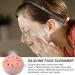 Silicone Face Massager Brush Super Soft Face Scrub Brush with Soft Bristles Smart Face Scrubber Exfoliator Manual Face Wash Scrub for Face Skincare Anti Agging Skin Cleanser Makeup Tool Pink - Buy Online on SooperMarket.com