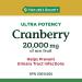 Nature's Bounty Cranberry Ultra Potency 20000mg 60 Vegetarian Capsules Ultra-Potency 60 count (Pack of 1) - Buy Online on SooperMarket.com