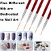 5 Pack Nail Art Eyeliner Brush Set for Precision Lines and Detailing - Buy Online on SooperMarket.com