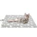 PUPTECK Self Warming Cat Bed Mat Anti-Slip Cat Dog Self Heating Thermal Crate Pad for Cold Days Indoor Outdoor Stars