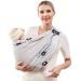 CUBY Baby Carrier Natural Cotton Baby Sling Baby Holder Extra Comfortable for Easy Wearing Carrying of Newborn Infant Toddler and Ideal for Baby Registry Cotton Grey Bear
