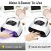 LKE UV Nail Lamp 220W | 4 Timers | Gel Nail Dryer for Gel Polish Kit | Professional Nail Art Tools | Automatic Sensor | Black - Buy Online on SooperMarket.com