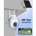 ANRAN 2K Wireless Solar Security Camera | 360 View, Smart Siren, Spotlights | Color Night Vision, AI Human Detection | 2-Way Talk, Alexa Compatible | Q3 White - 3MP - Buy Online on SooperMarket.com