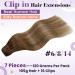 Laavoo Real Hair Ombre Clip-In Extensions - Medium Brown Balayage Dark Blonde Remy 105g 7 Pieces 55cm - Perfect for International Shipping - Buy Online on SooperMarket.com