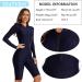 FEOYA Women's One Piece Swimsuit Boyleg Rashguard - Tummy Control Front Zip Bathing Suit - Navy Blue (Large) - Buy Online on SooperMarket.com