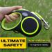 Fida Retractable Dog Lead 5m/16ft for Large Dogs up to 50KG - Green Reflective Ring, Ideal for Daily Walking - Buy Online on SooperMarket.com