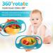 Baby Universal Gyro Bowl - Non-Spill Rotating 360 Degrees Magic Bowl for Toddlers (Green) - Buy Online on SooperMarket.com