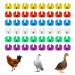 Cywvynyt 48 chicken Legrings Multi -colored chicken identification leg straps numbered clip on poultry leg rings for Gamefowl Truthahn duck Gans Guinea (18mm)