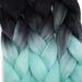 Tess Braids Extensions 60 cm - 3 Pack Jumbo Kanecalon Hair Braids for Box Braids - Ombre Black/Light Green - 100g Bundle - Buy Online on SooperMarket.com